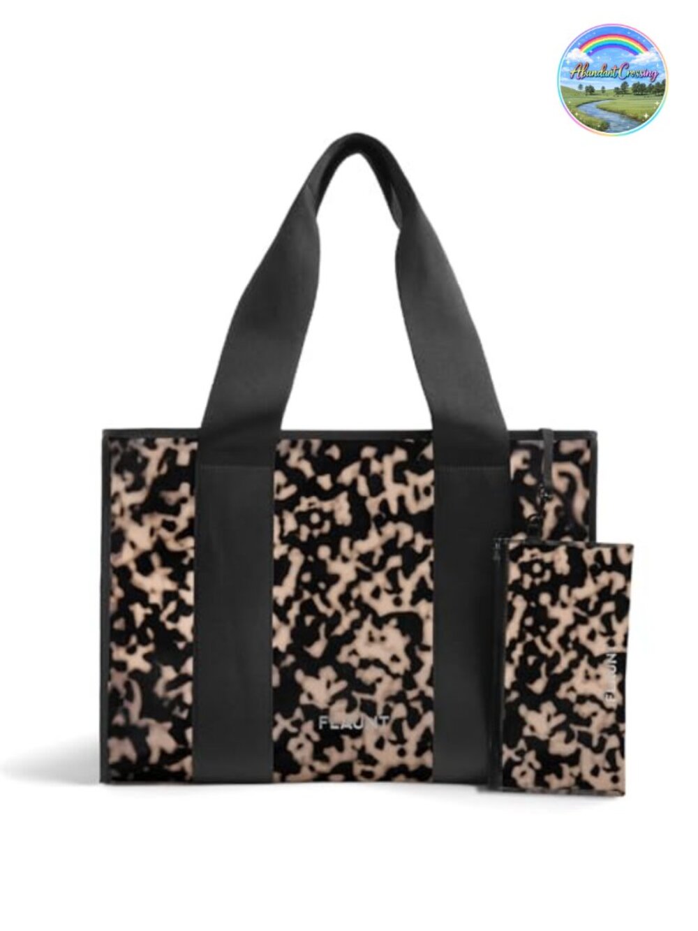 Faux Blonde Tortoise Shell Everyday Tote with Phone Pouch